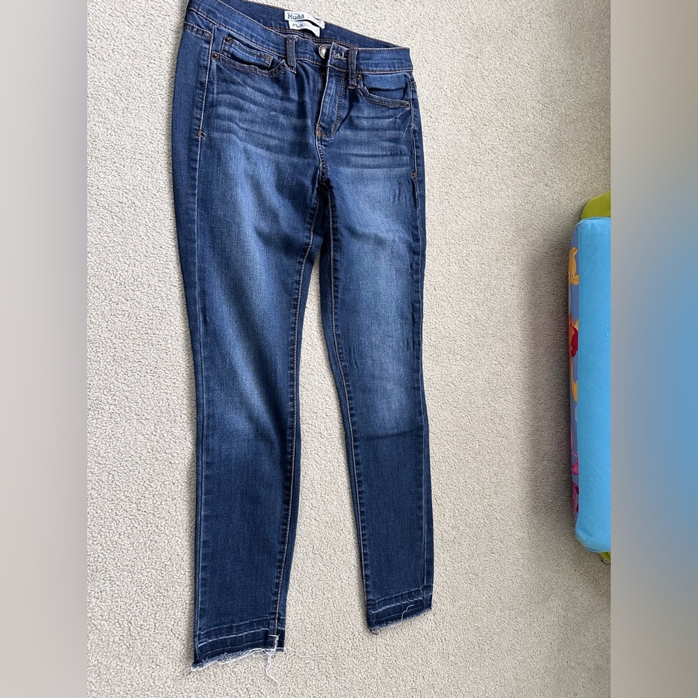 Blue mid rise jeans